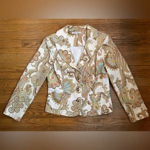 90s Cabi paisley print blazer/tapestry blazer jacket/8